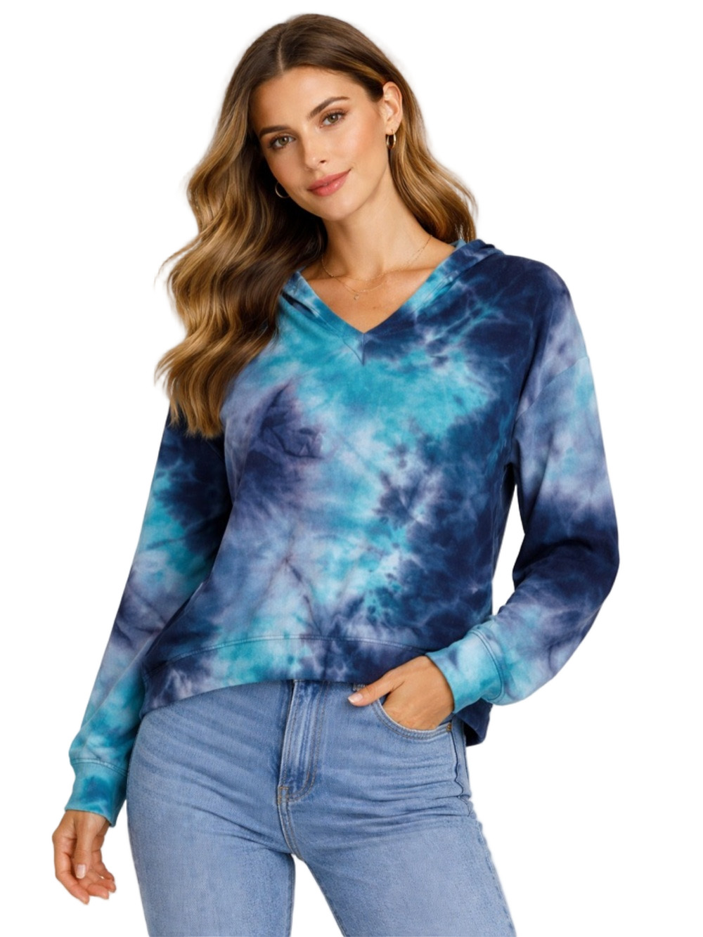Paper Tee Blue and Teal tye dye hoodie sweatshirt